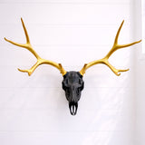 Life Size Deer Skull and Antlers Wall Mount Replica | Faux Taxidermy European Skull & Antler Decor