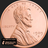 Giant Wheat Penny Solid .999 Pure Copper Round Coin