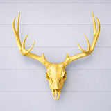 Life Size Deer Skull and Antlers Wall Mount Replica | Faux Taxidermy European Skull & Antler Decor