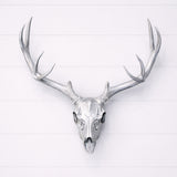 Life Size Deer Skull and Antlers Wall Mount Replica | Faux Taxidermy European Skull & Antler Decor