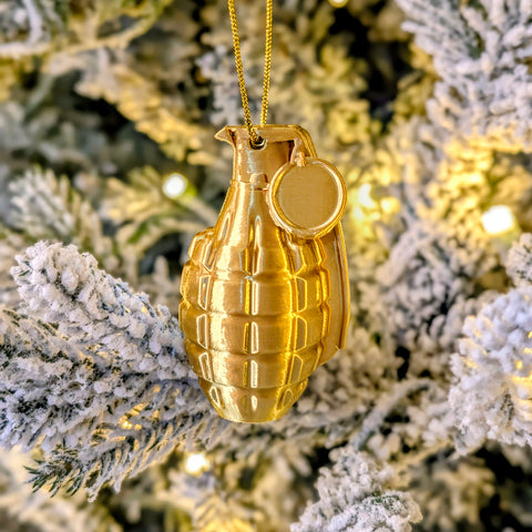 Golden Grenade Ornament - Grenade Christmas Tree Ornament