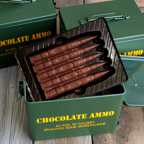 Chocolate Bullets in Mini Ammo Can